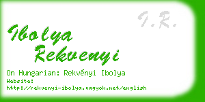 ibolya rekvenyi business card